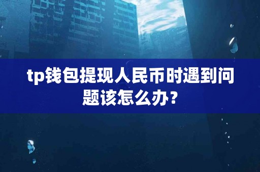 tp钱包提现人民币时遇到问题该怎么办？