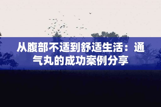 从腹部不适到舒适生活：通气丸的成功案例分享